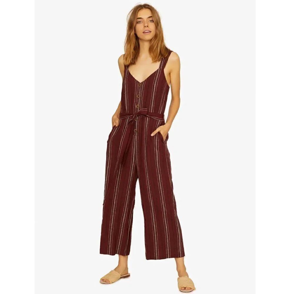 NWT SANCTUARY SEDONA JUMPSUIT HENNA STRIPE SZ SM